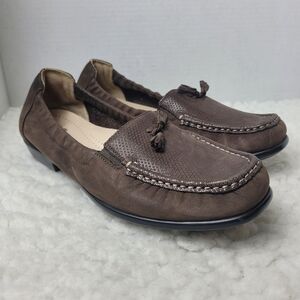SAS Hope Womens Slip On Size 8.5 Brown Suede Comfort Loafers Shoes